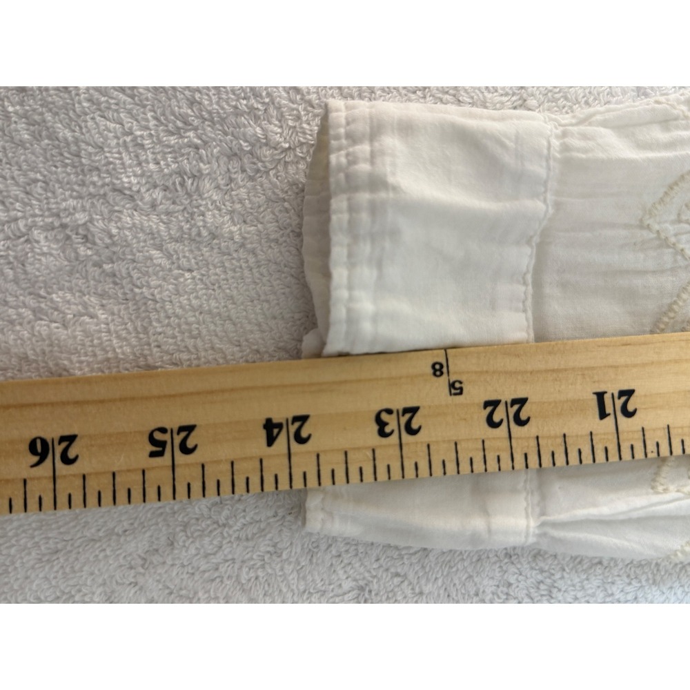 Johnny Was 3J Workshop White Embroidered Cotton Button Down Boho Shirt Womens L - Picture 10 of 11